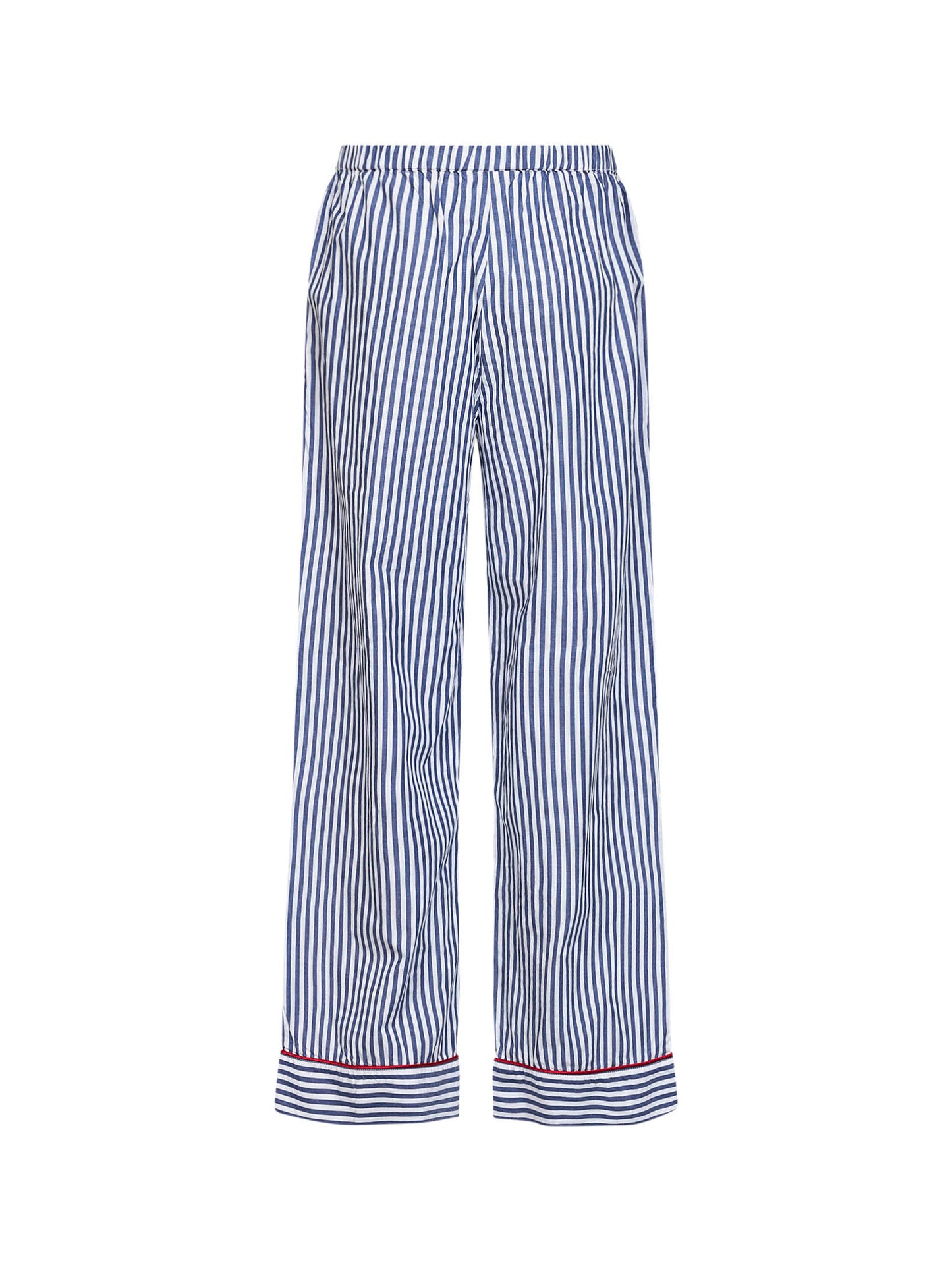 Blue striped poplin Galassia pajama-style trousers