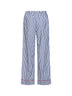 Blue striped poplin Galassia pajama-style trousers