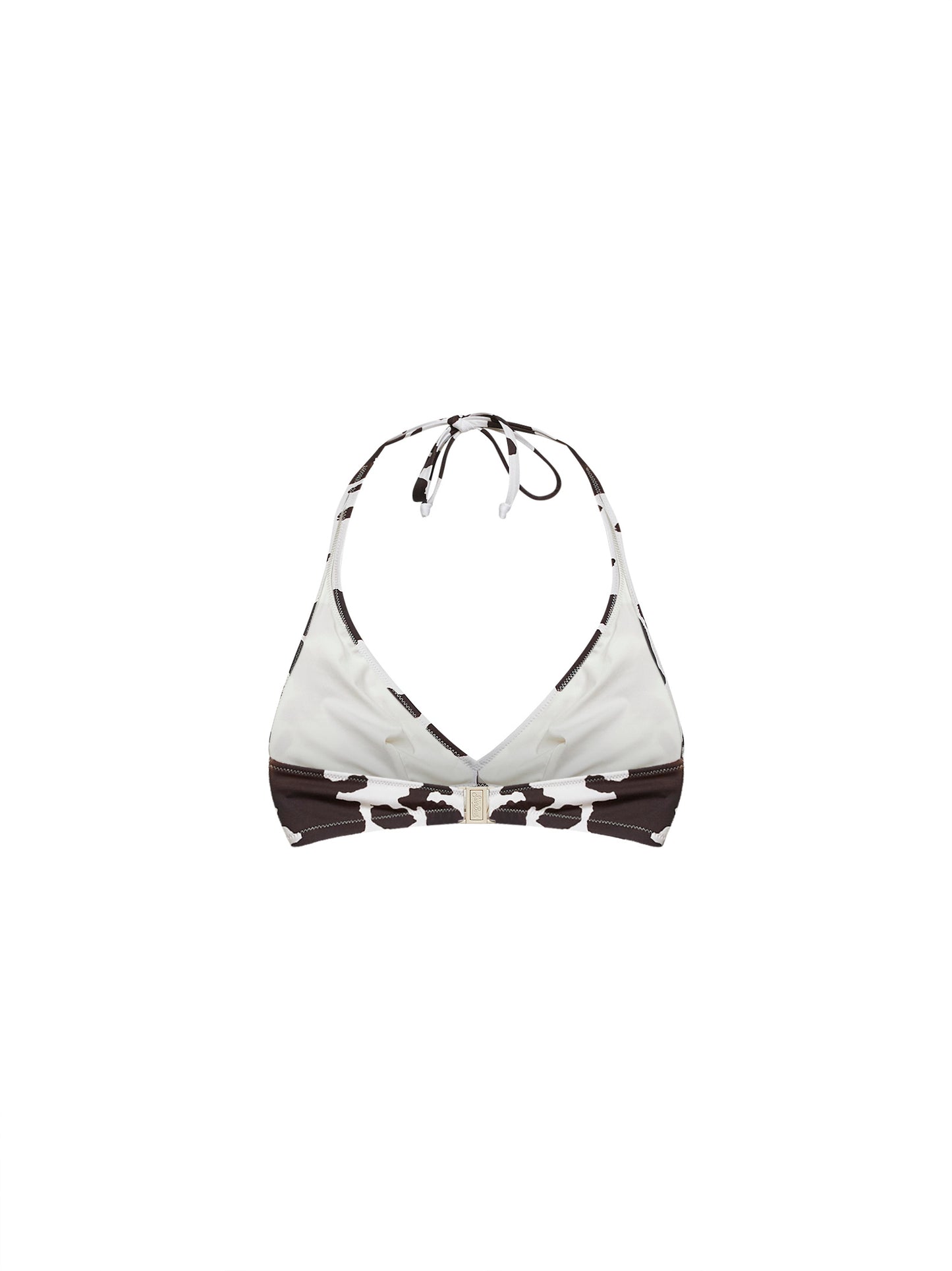 Top bikini a triangolo Gaia in lycra stampa mucca