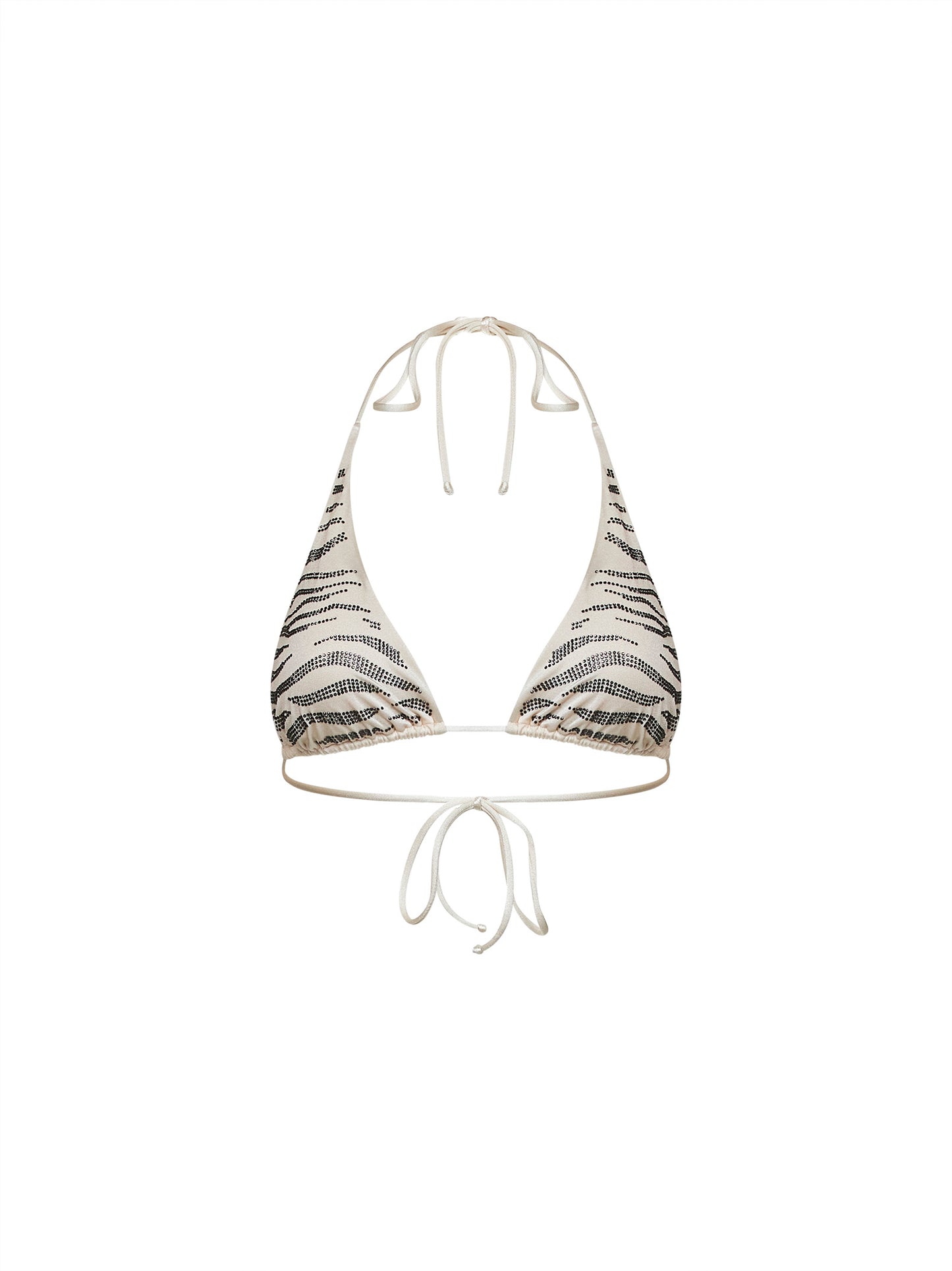 Top bikini a triangolo Guiana in lycra con motivo zebra in strass
