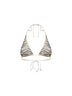 Top bikini a triangolo Guiana in lycra con motivo zebra in strass