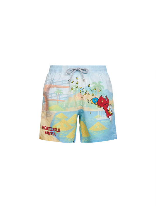 Shorts da mare Gustavia stampa Paperone Montecarlo - Disney Special Edition