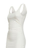 Abito midi a canotta Jennifer in jersey a costine bianco