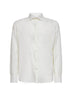 Camicia Chemise in cotone voile crema con ricamo logo