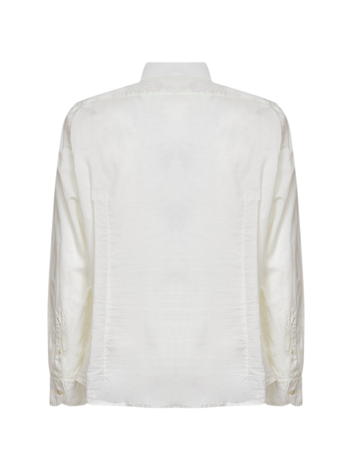 Camicia Chemise in cotone voile crema con ricamo logo