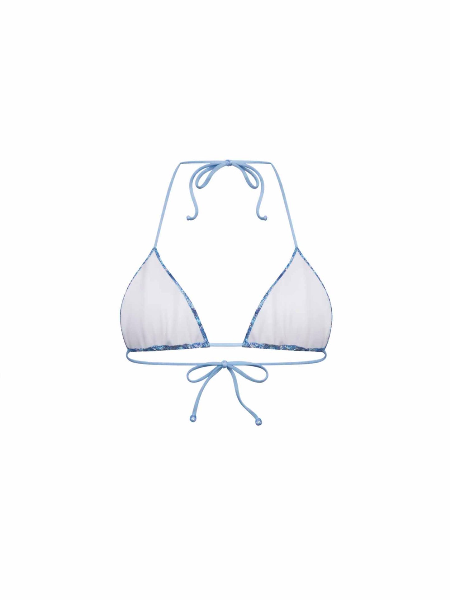 Light blue wave rachel knit Leah triangle bikini top