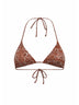 Brown bandana-print lycra Leah triangle bikini top