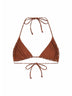 Brown bandana-print lycra Leah triangle bikini top