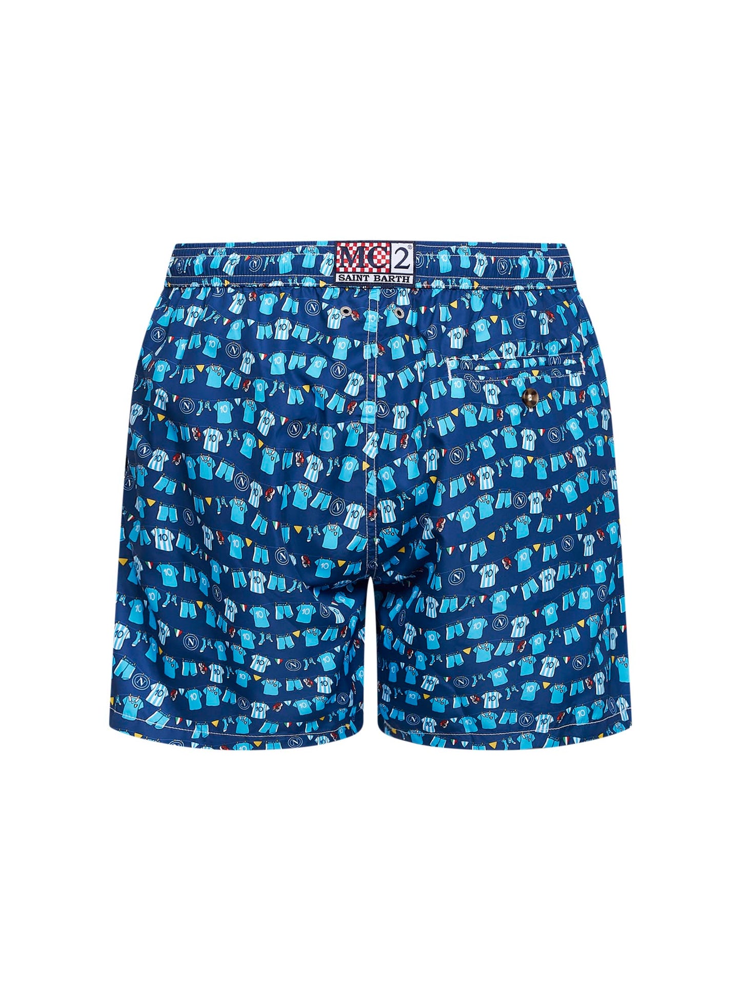 Shorts da mare Lighting in tessuto leggero stampato blu - SSC NAPOLI EDIZIONE SPECIALE