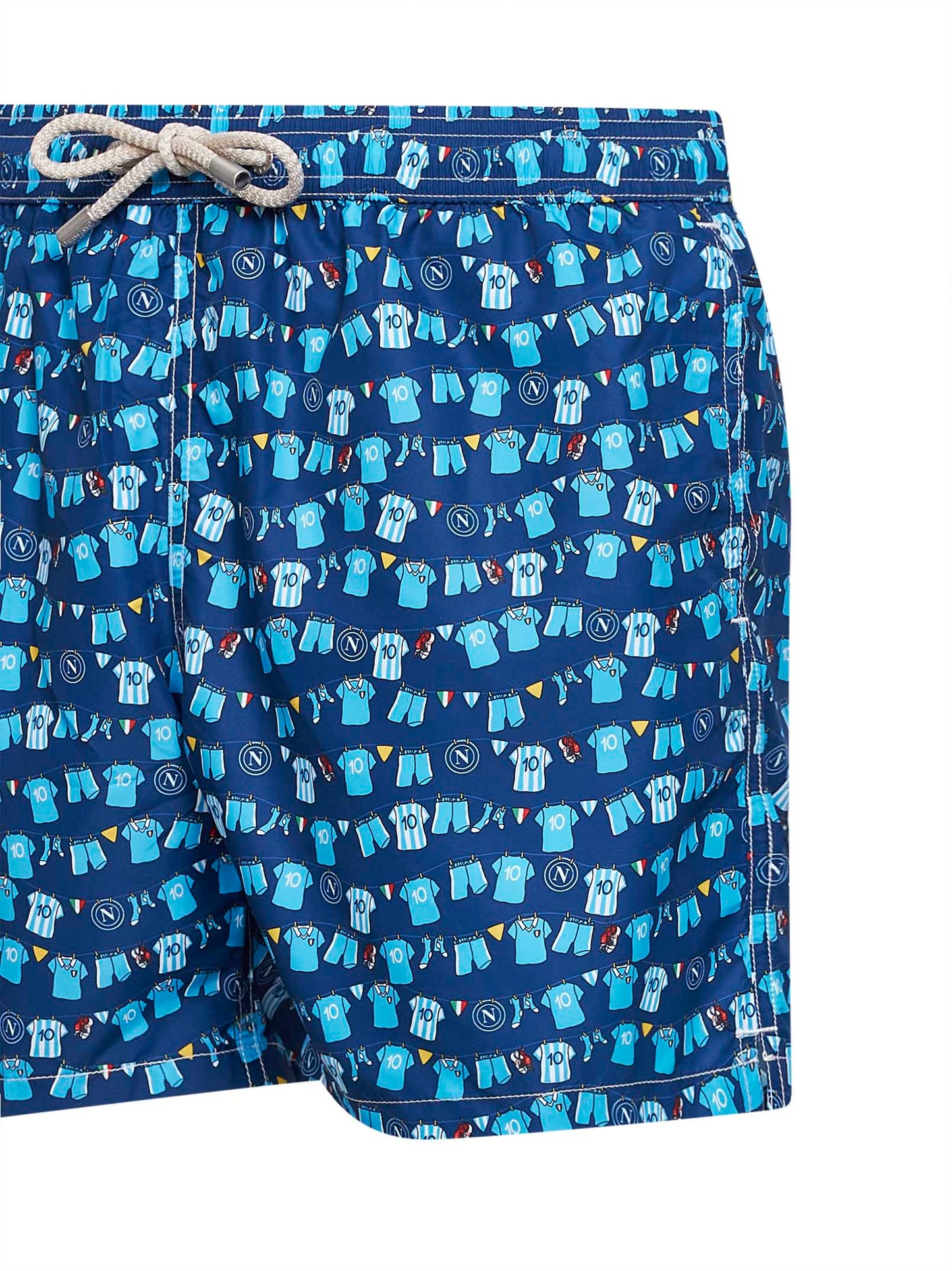 Shorts da mare Lighting in tessuto leggero stampato blu - SSC NAPOLI EDIZIONE SPECIALE