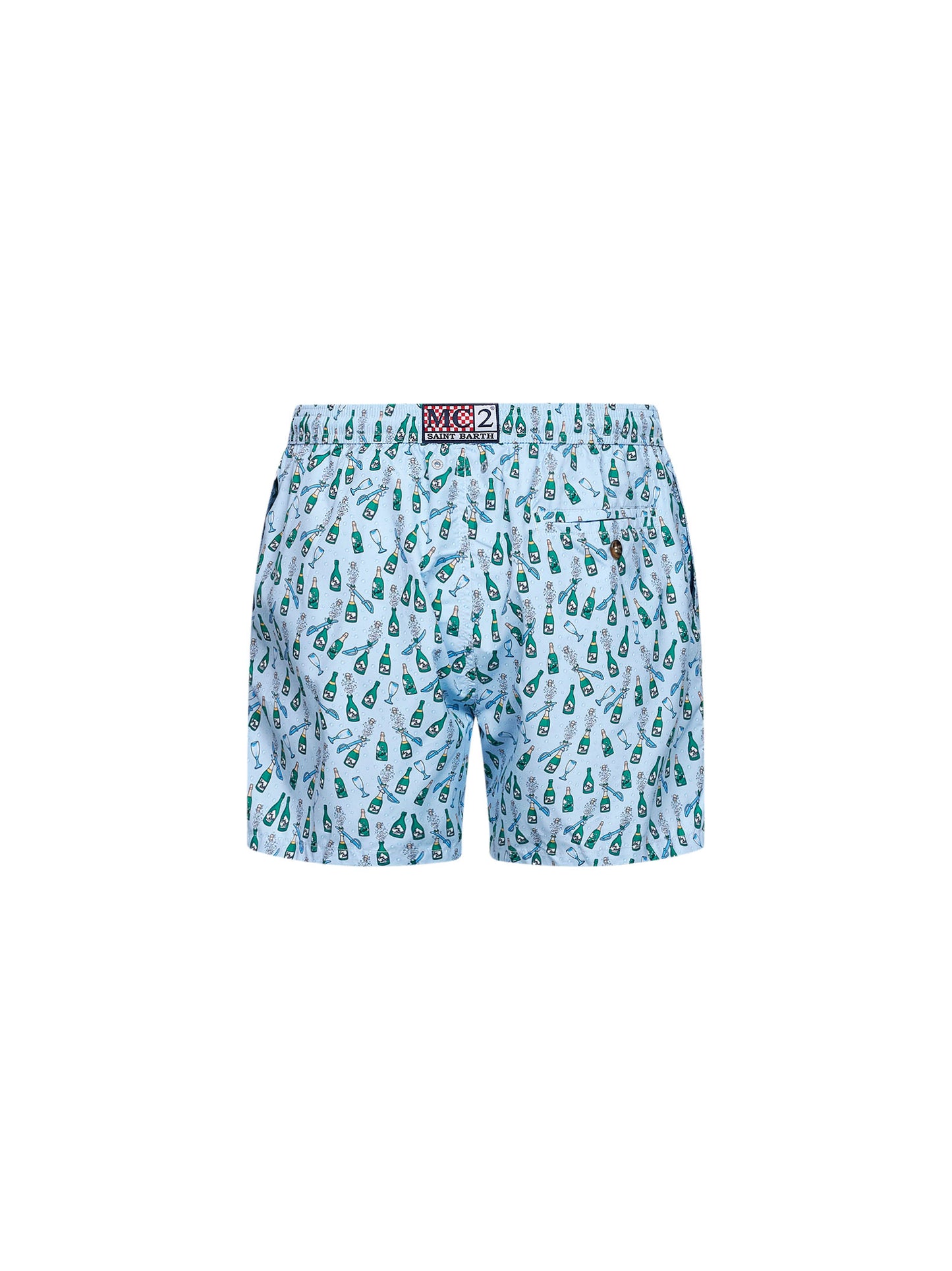 Light blue lightweight printed fabric Lighting swim shorts