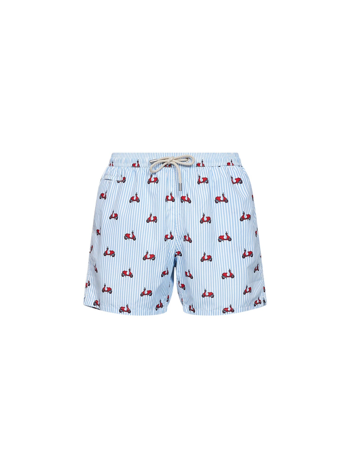 Shorts da mare Lighting in tessuto leggero a righe stampato azzurro