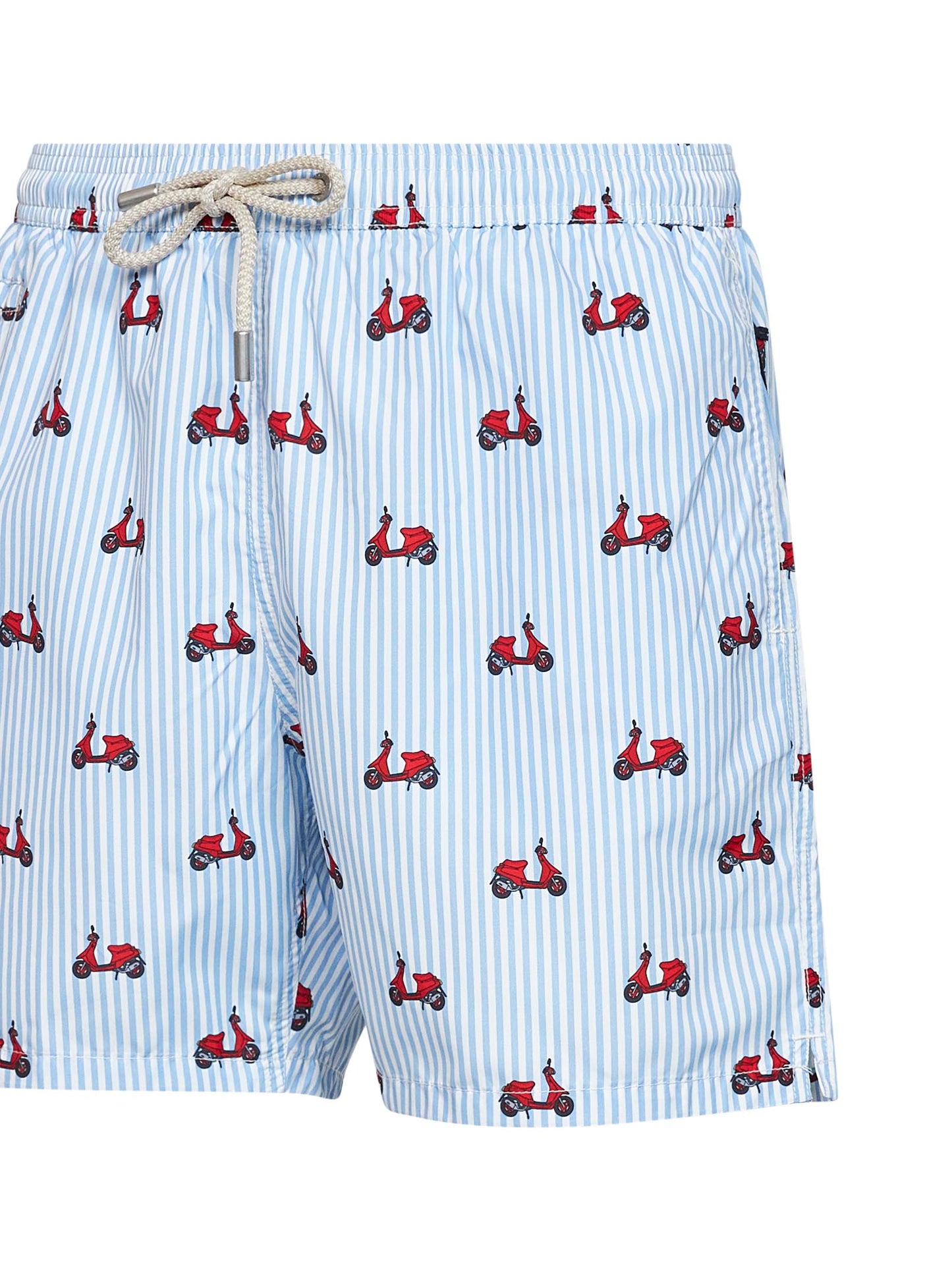 Shorts da mare Lighting in tessuto leggero a righe stampato azzurro