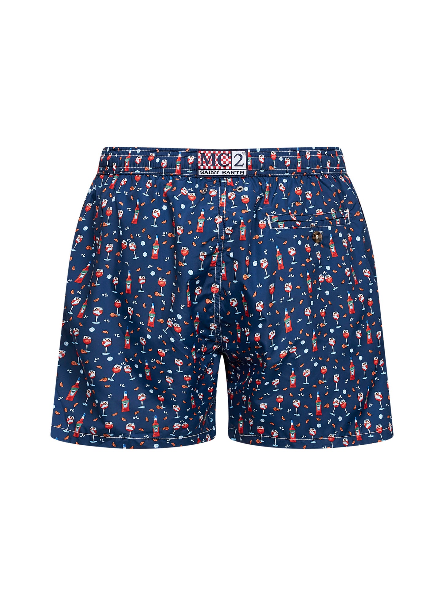 Blue lightweight printed fabric Lighting swim shorts - APEROL SPECIAL EDITION