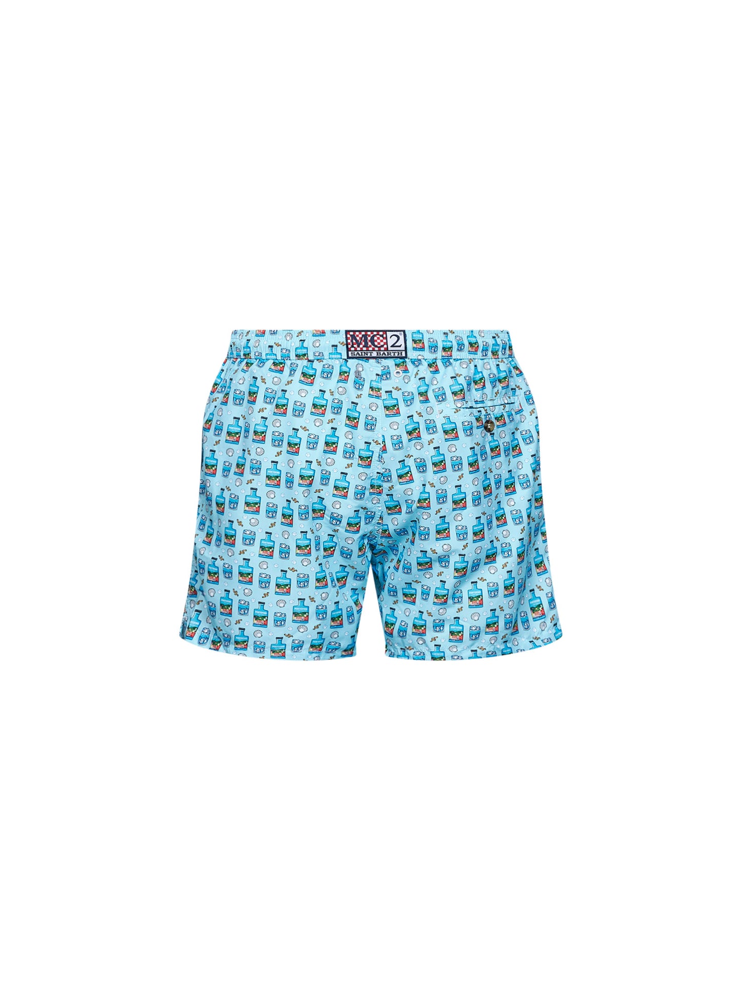 Light blue lightweight printed fabric Lighting Portofino gin swim shorts - Special Edition