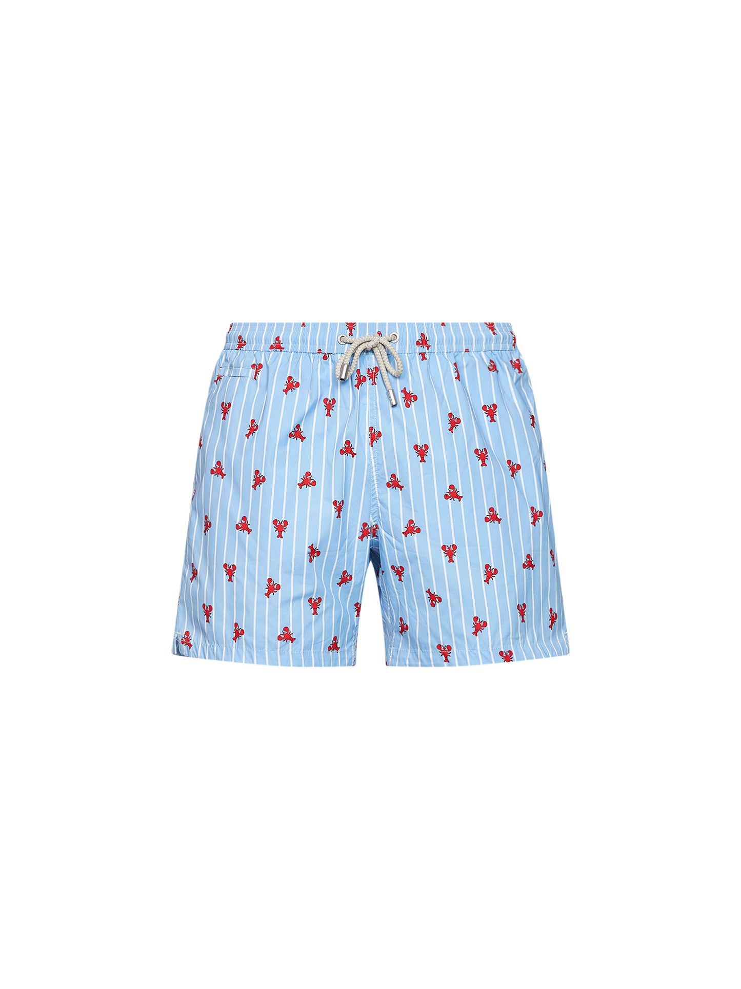 Light blue striped Lighting Micro swim shorts with lobster print