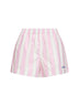 Shorts Meave in popeline a righe rosa e panna con ricamo