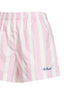 Shorts Meave in popeline a righe rosa e panna con ricamo