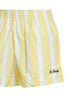 Shorts Meave in popeline a righe giallo e panna con ricamo