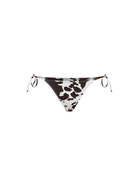 Cow-print lycra Marielle classic bikini bottom