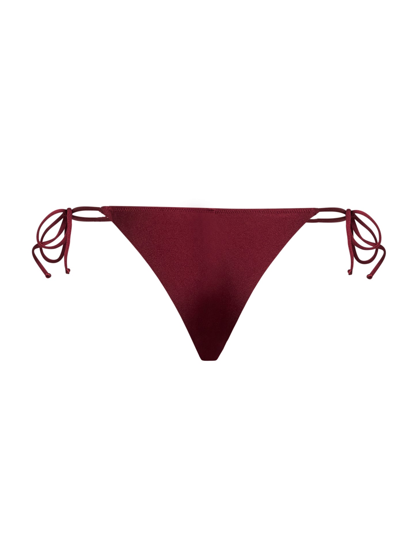 Burgundy glossy lycra Marielle Plate brazilian bikini bottom