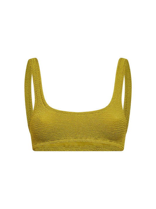 Green Naima classic crinkle bralette bikini top