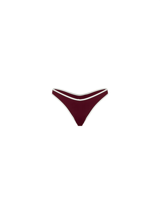 Slip bikini brasiliana Naomi String in lycra bordeaux