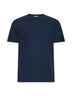 T-shirt Orson in crêpe di cotone blu navy con ricamo