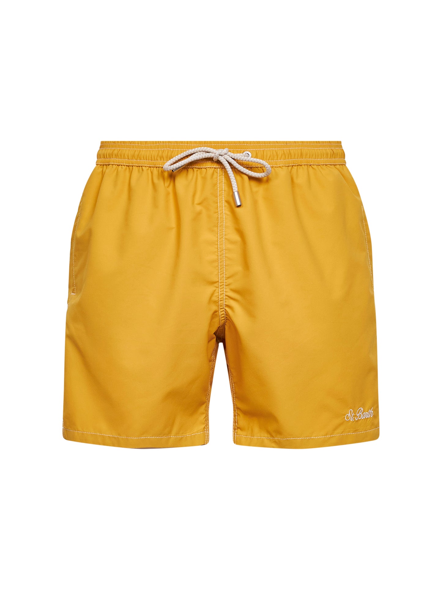 Mustard logo embroidered Patmos classic swim shorts