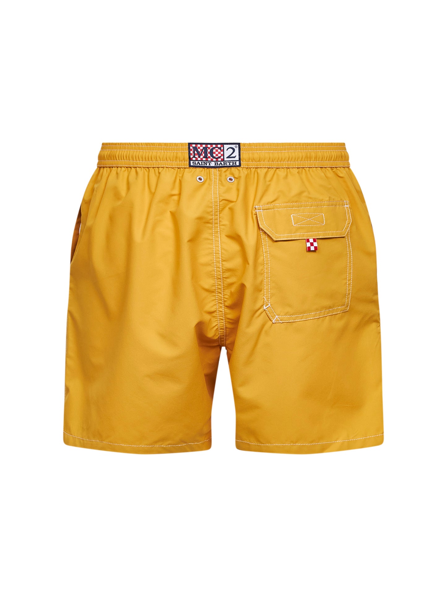 Mustard logo embroidered Patmos classic swim shorts