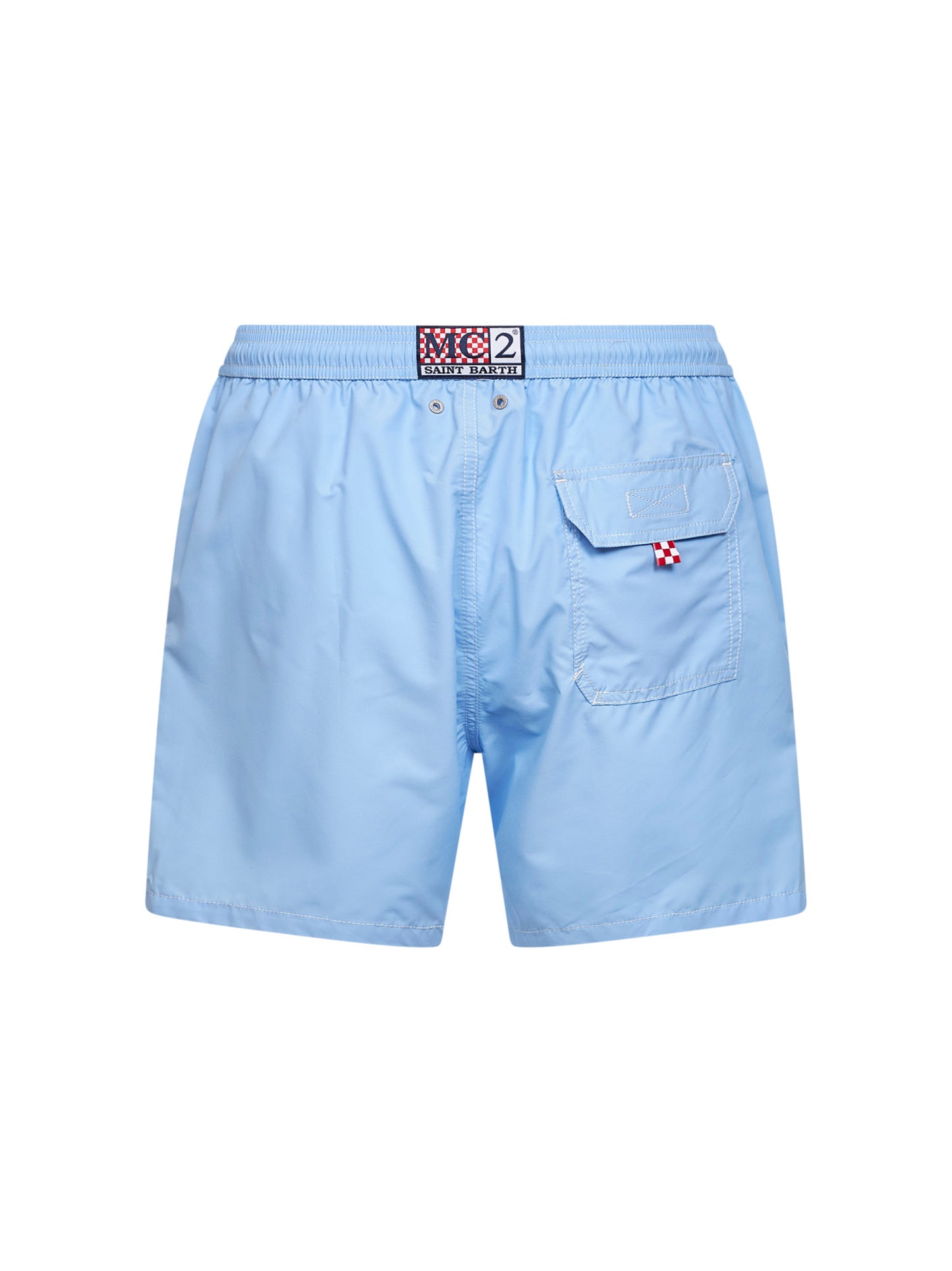 Shorts da mare classico Patmos cielo con ricamo logo