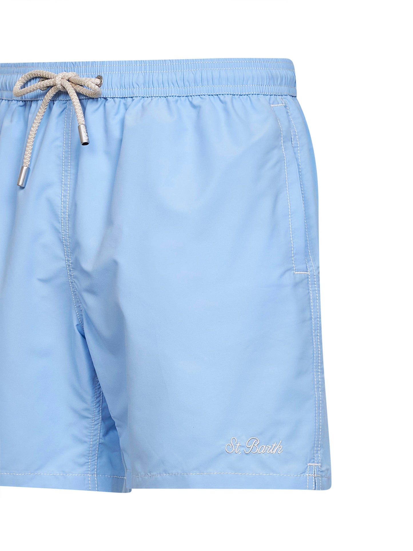 Shorts da mare classico Patmos cielo con ricamo logo