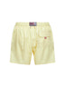 Shorts da mare classico Patmos giallo chiaro con ricamo logo
