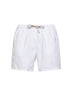 Shorts da mare classico Patmos bianco con ricamo logo