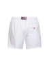 Shorts da mare classico Patmos bianco con ricamo logo