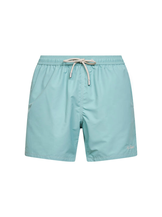 Sage green logo embroidered Patmos classic swim shorts