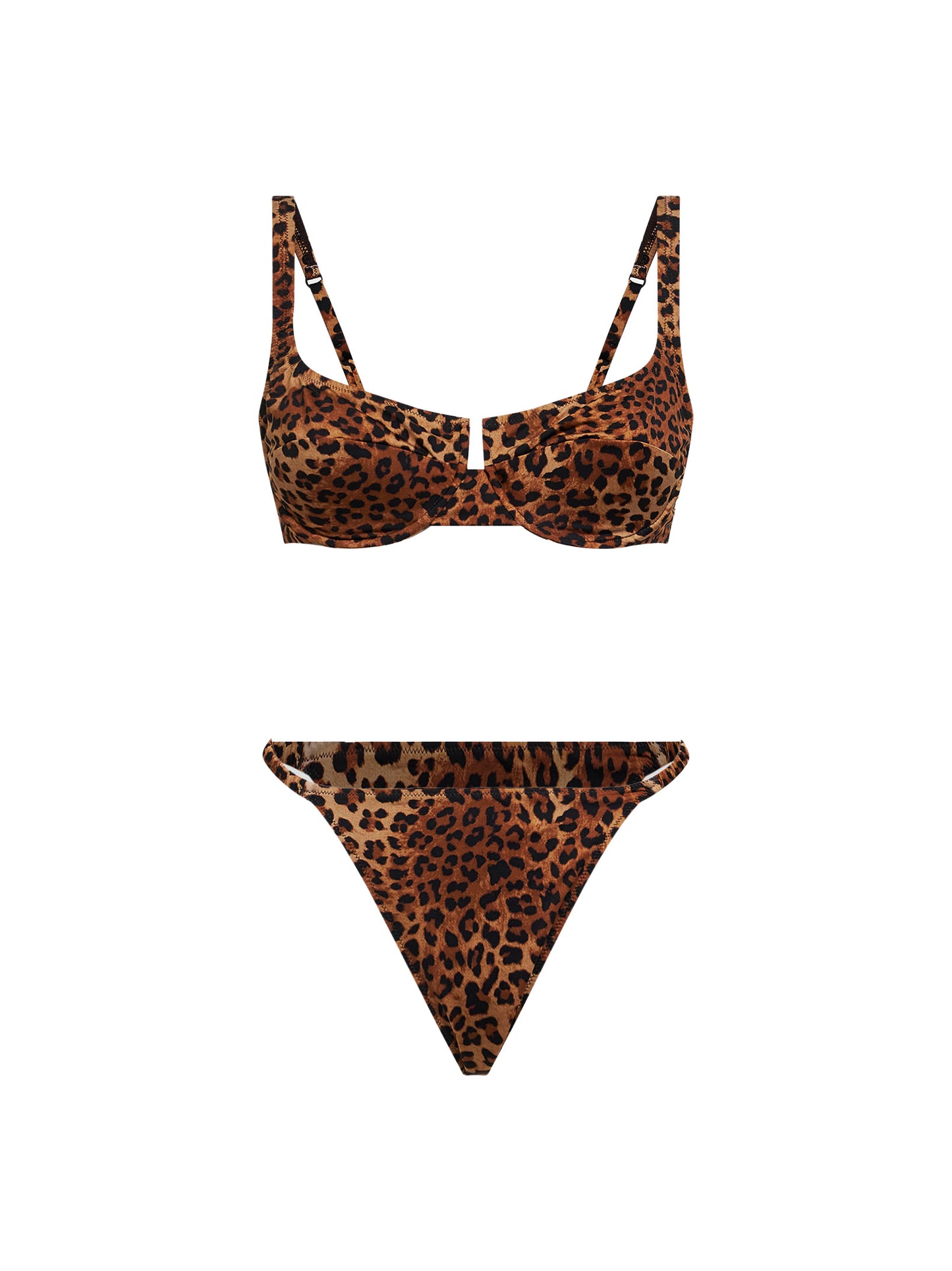 Sand leopard-print lycra Perlamir bikini