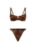 Sand leopard-print lycra Perlamir bikini