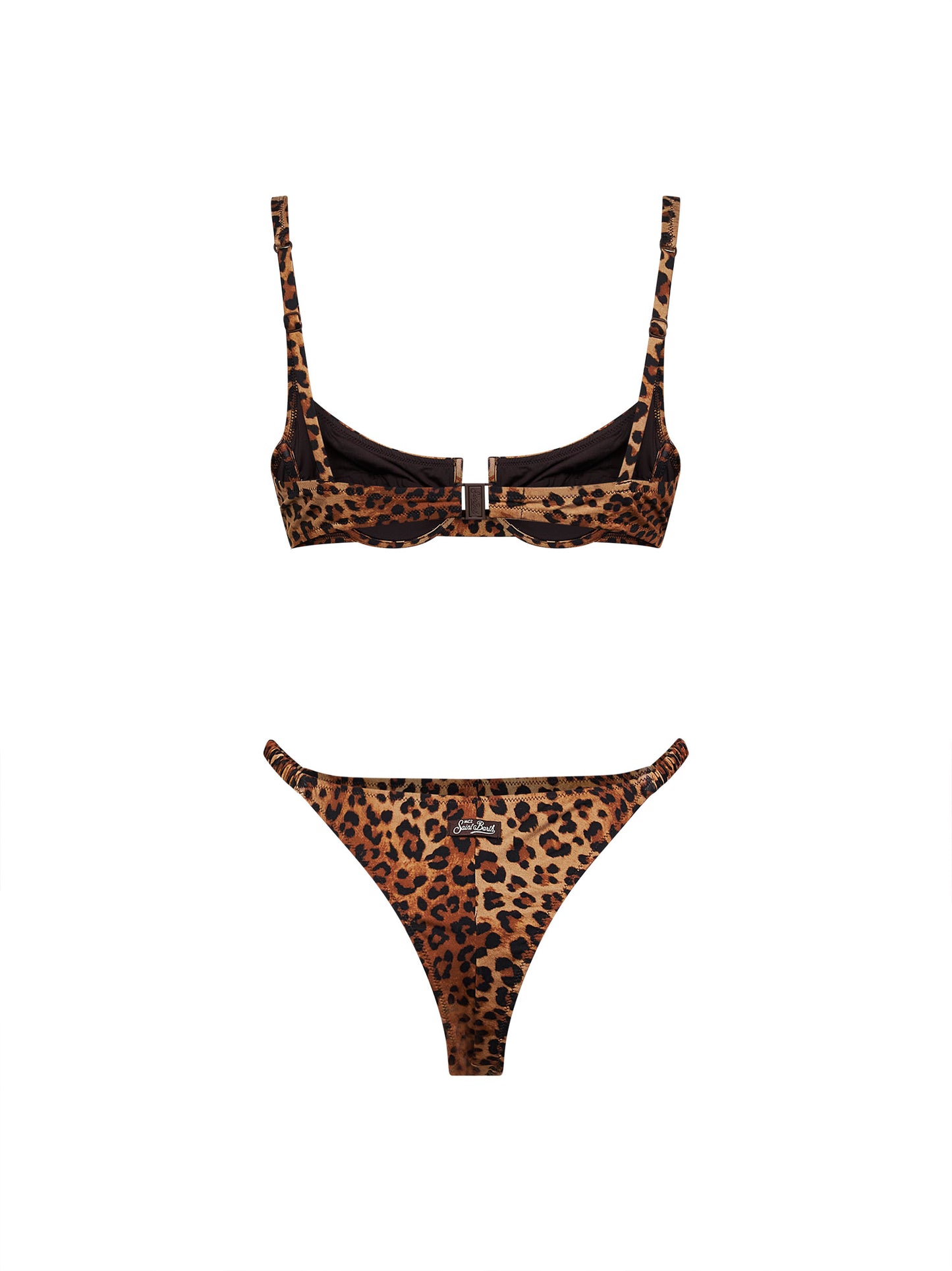 Sand leopard-print lycra Perlamir bikini