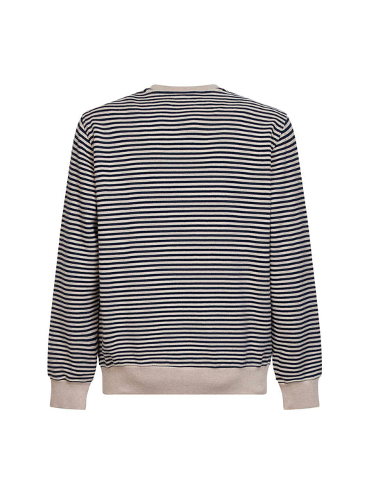 Blue and cream striped cotton and linen Ponza sweatshirt