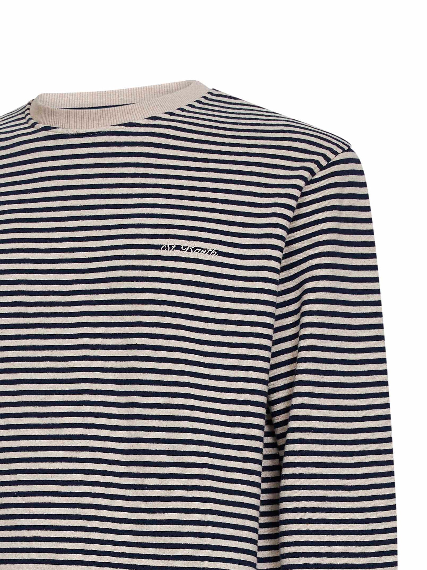 Blue and cream striped cotton and linen Ponza sweatshirt
