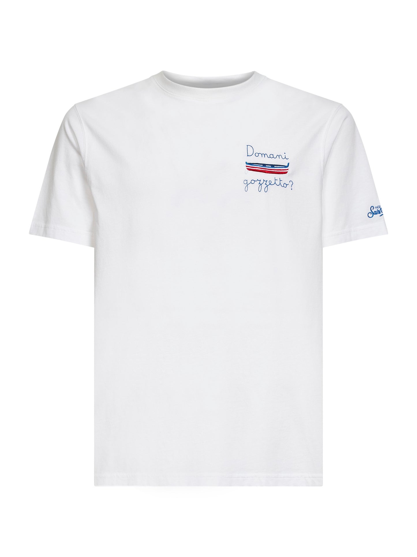 T-shirt Portofino bianca con ricamo Domani Gozzetto?