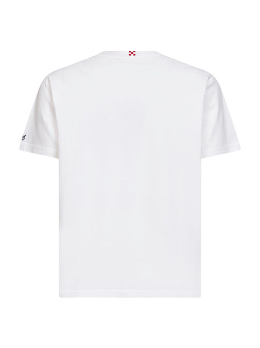 T-shirt Portofino bianca con ricamo King Of The Scooters