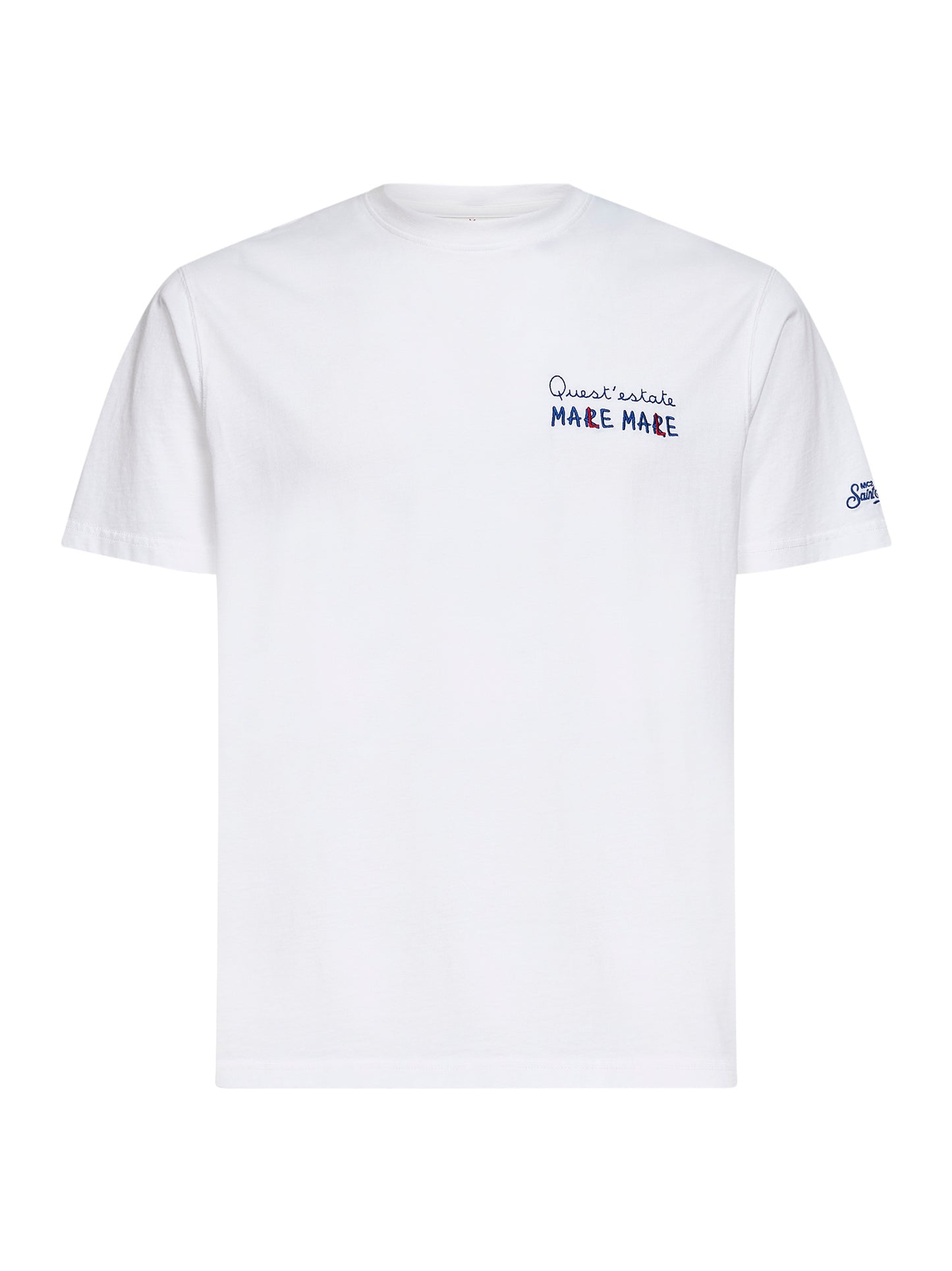 T-shirt Portofino bianca con ricamo Male Mare