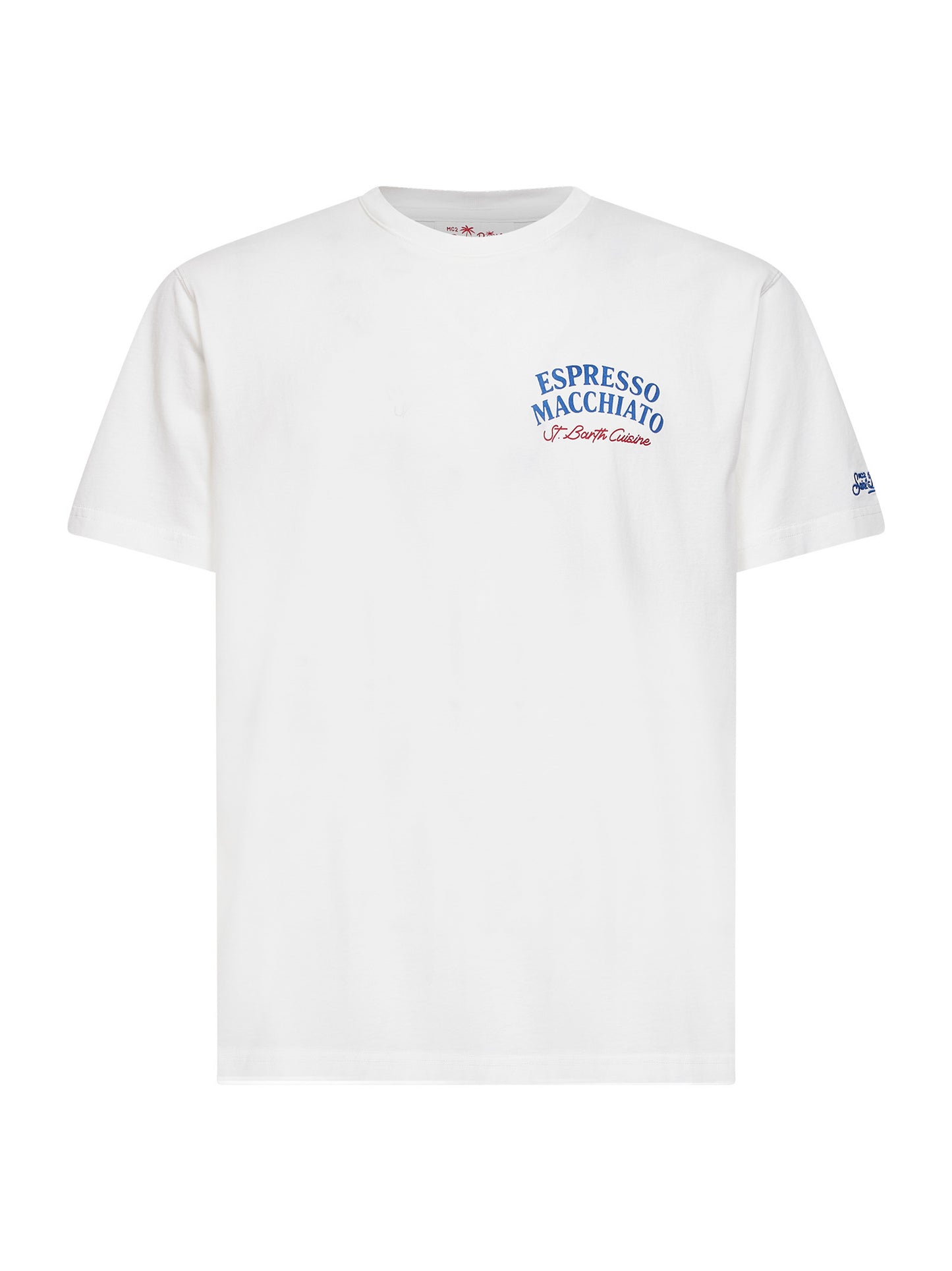 T-shirt Portland bianca con stampa Espresso Macchiato