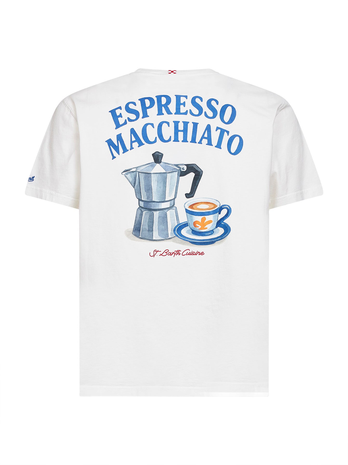 T-shirt Portland bianca con stampa Espresso Macchiato