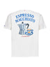 T-shirt Portland bianca con stampa Espresso Macchiato