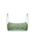 Top bikini bralette Sadie in maglia rachel a onde con paillettes verde