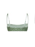 Top bikini bralette Sadie in maglia rachel a onde con paillettes verde