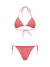 Red and white gingham lycra Sagitami triangle bikini